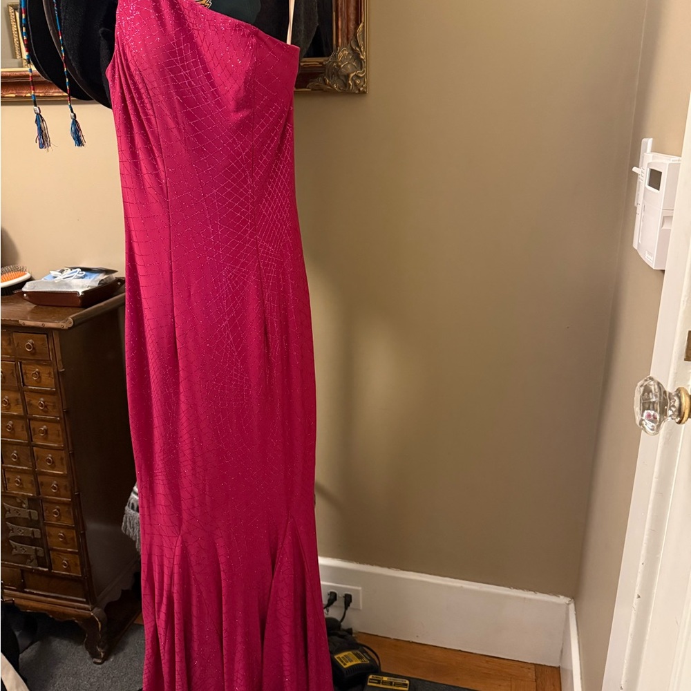 Jovani pink One Shoulder Sleeveless Prom Dress